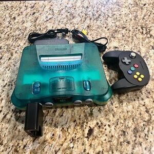 Nintendo 64 Teal Video Game Console with Black Controller